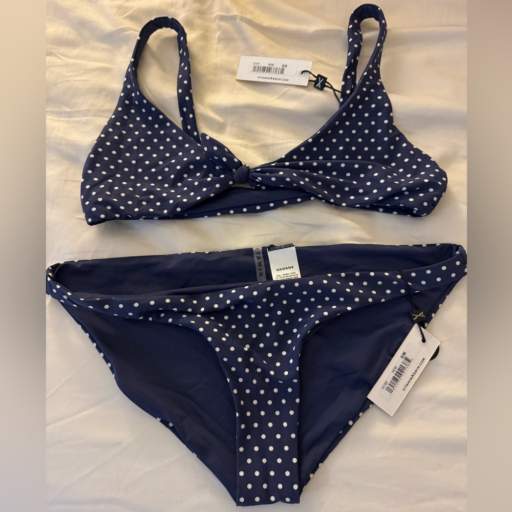 NEW w/tags Vitamin A polka dot bikini SET